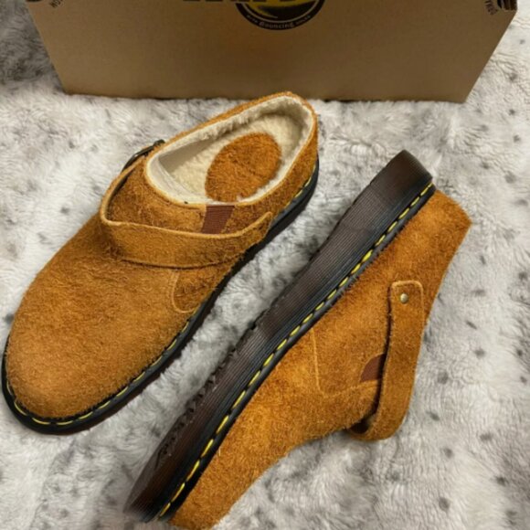 DR. MARTENS ISHAM Faux Shearling Lined Suede Slingback Mules MSRP$210 COMFYWARM main image 10